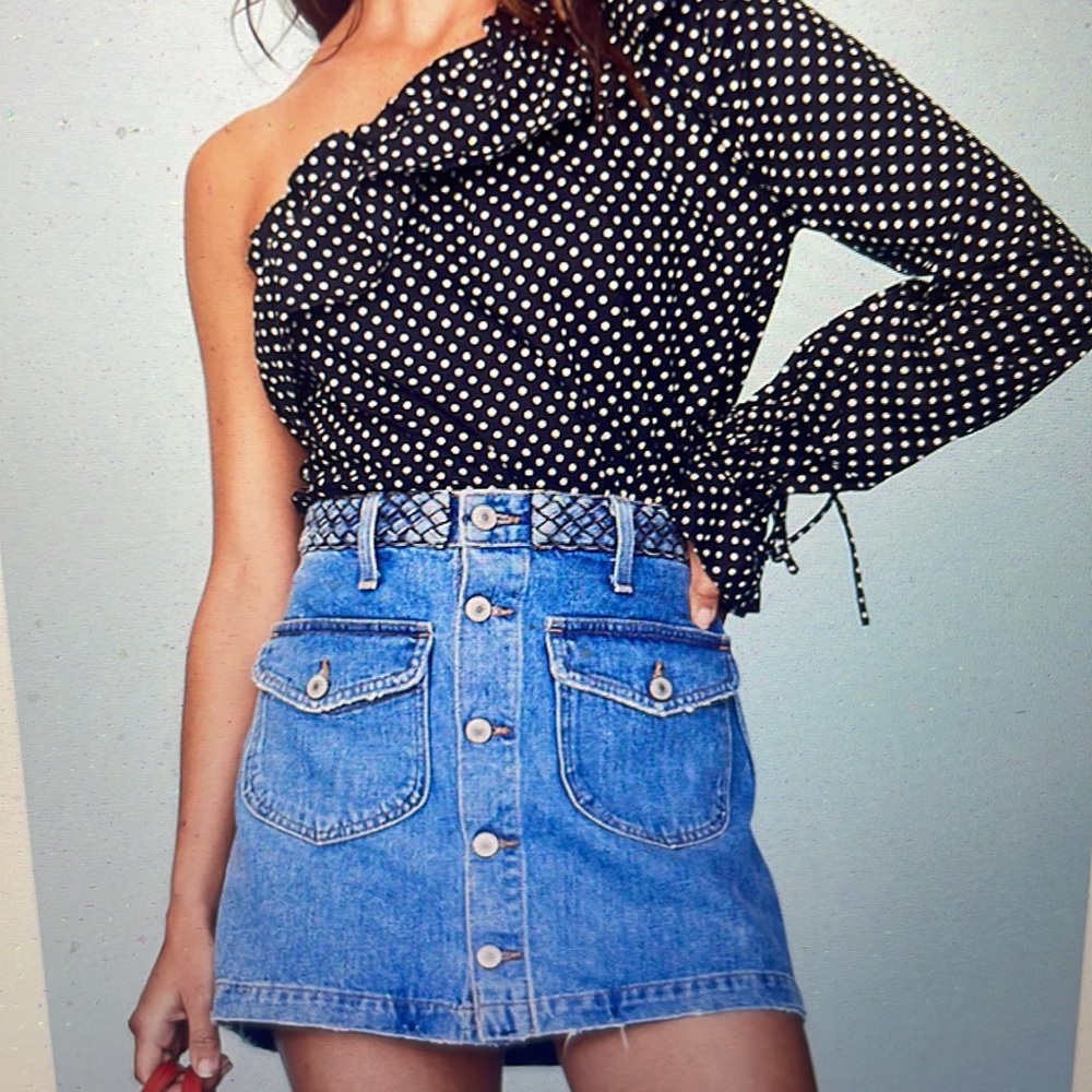 Tularosa Madelyn Denim Skirt in Fiji